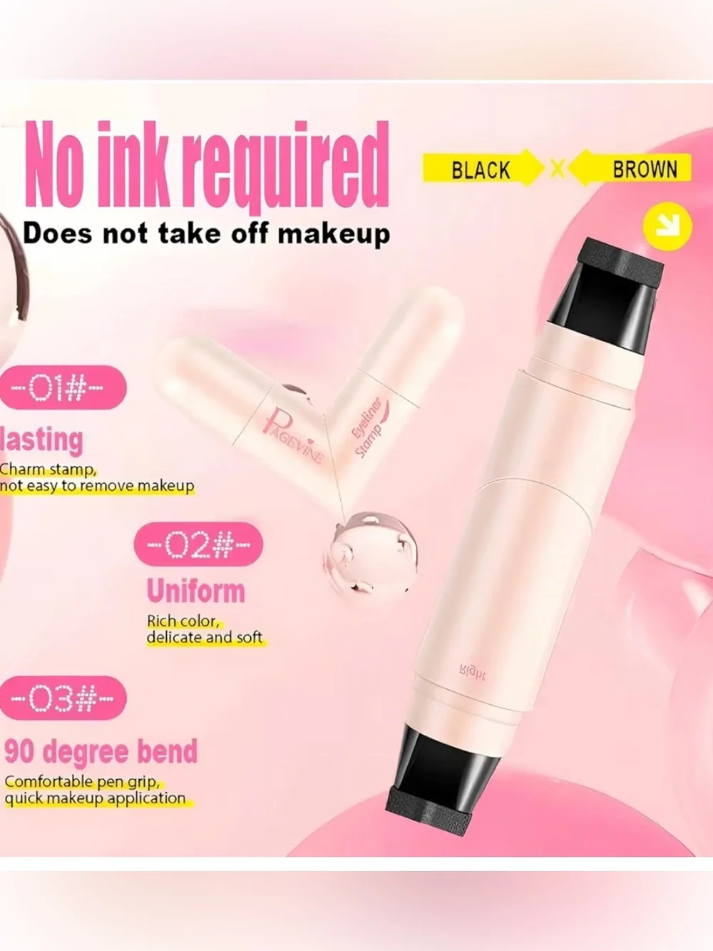 Winged Eyeliner Stamp Pen — Black